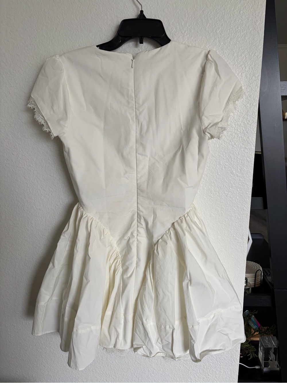 House of CB Emiliana White Stretch Cotton Mini Dress - White, Size Small - Picture 6 of 7